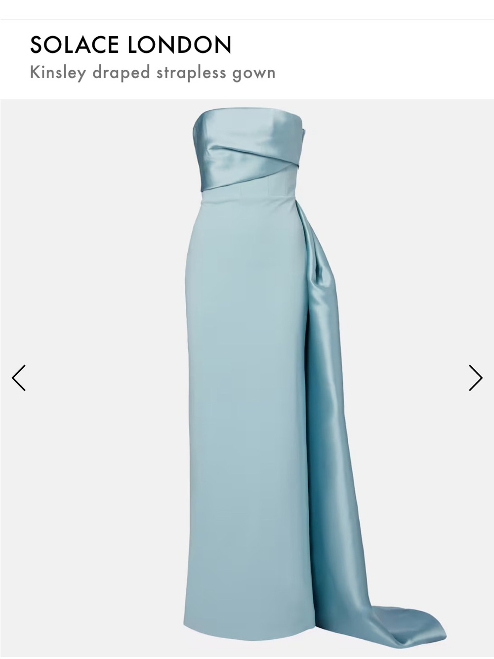 Solace London Kinsley Gown in Arctic Blue, New With Tags, US size 4